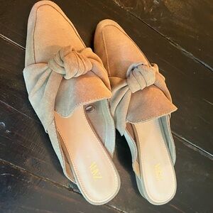 Zara Women's Tan Suede Knotted Mules